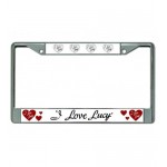 I Love Lucy Metal License Plate Frame I Love Lucy Design White
